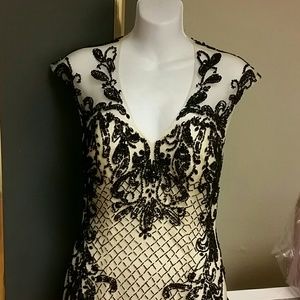 Prom long mermaid style champagne black